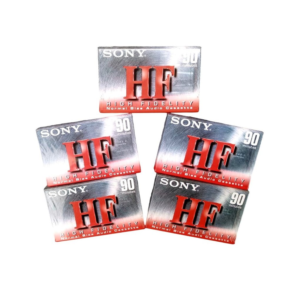 Sony Audio Cassettes Blank Tapes High Fidelity 90 Minutes Lot Of 5 Sealed New